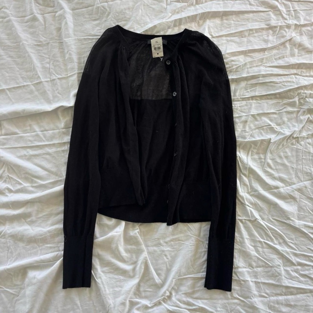 Ann Taylor Black Button-Up Sweater